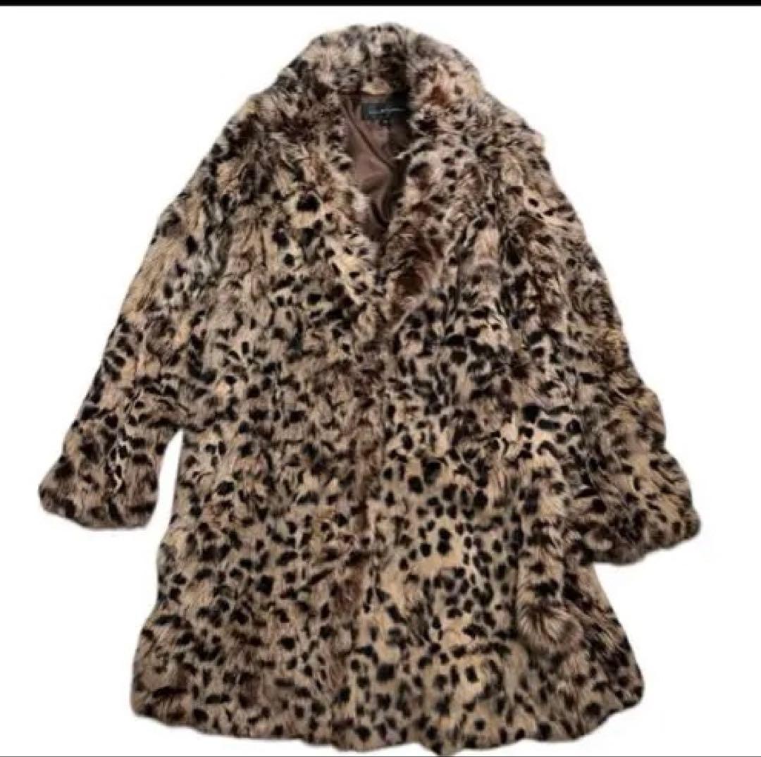 JILL STUART ラビットファーコート Mサイズ レオパード ヒョウ柄