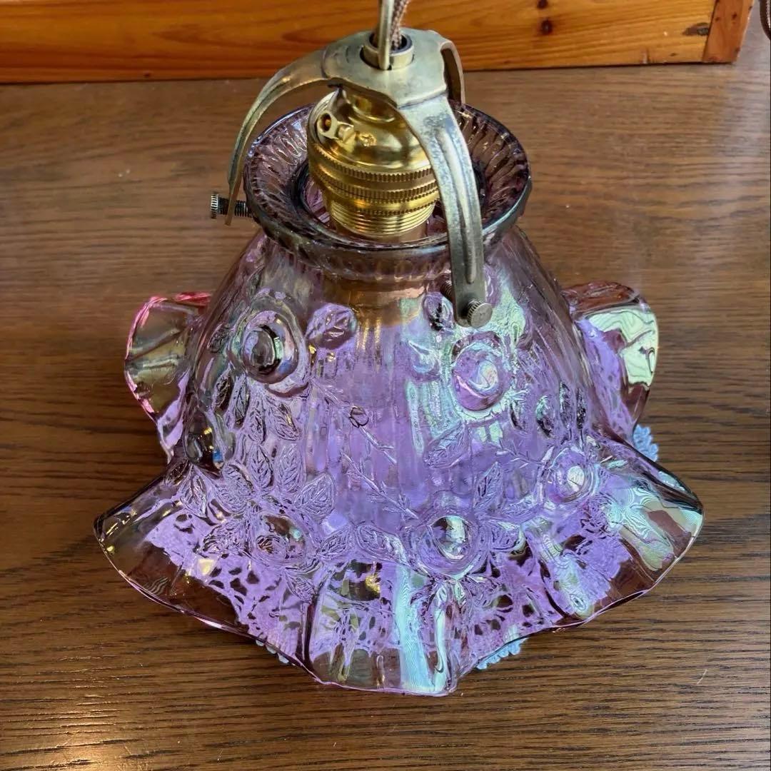 フェントン　ガラスランプシェードオパールセント　アンティーク