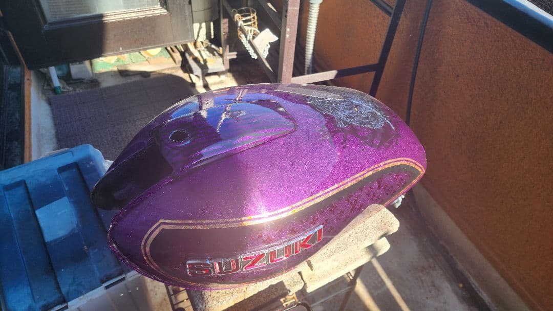 GS400 タンク、テール カスタムペイント、ラメラメ