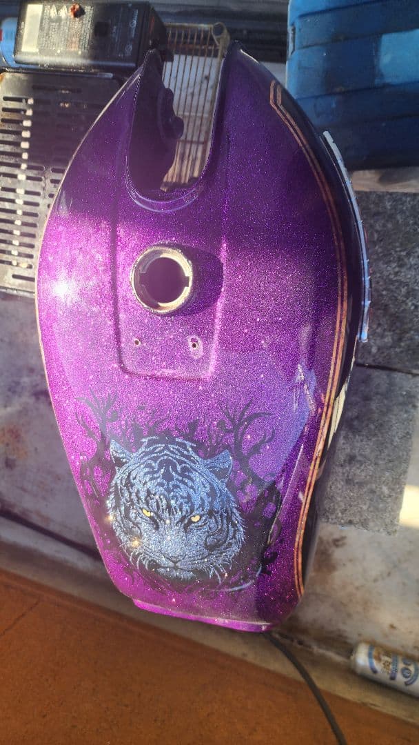 GS400 タンク、テール カスタムペイント、ラメラメ