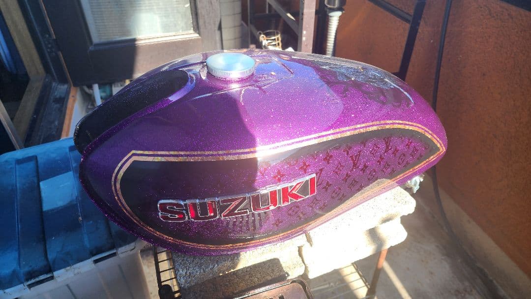 GS400 タンク、テール カスタムペイント、ラメラメ