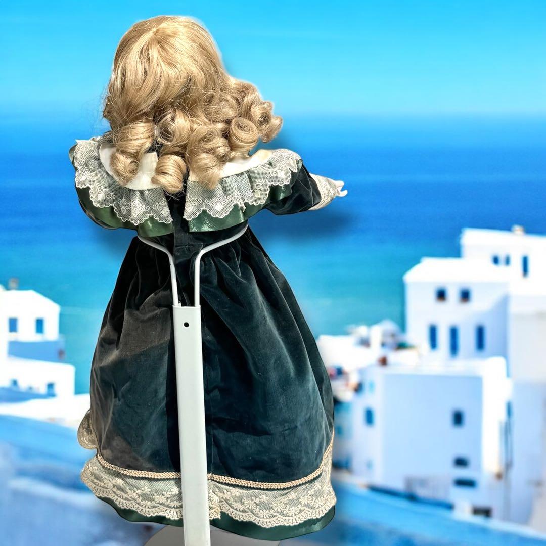 ノエル ビスクドール スタイナー リプロ フレンチ グリーン ドレス ボネ