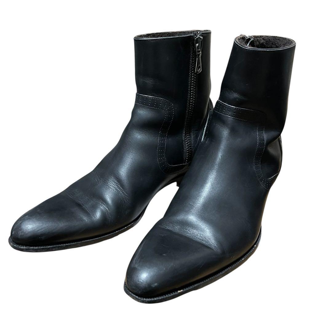 おっすおらクリリン D&G ドルガバ レザー　ムートン　ブーツ 8.5 黒