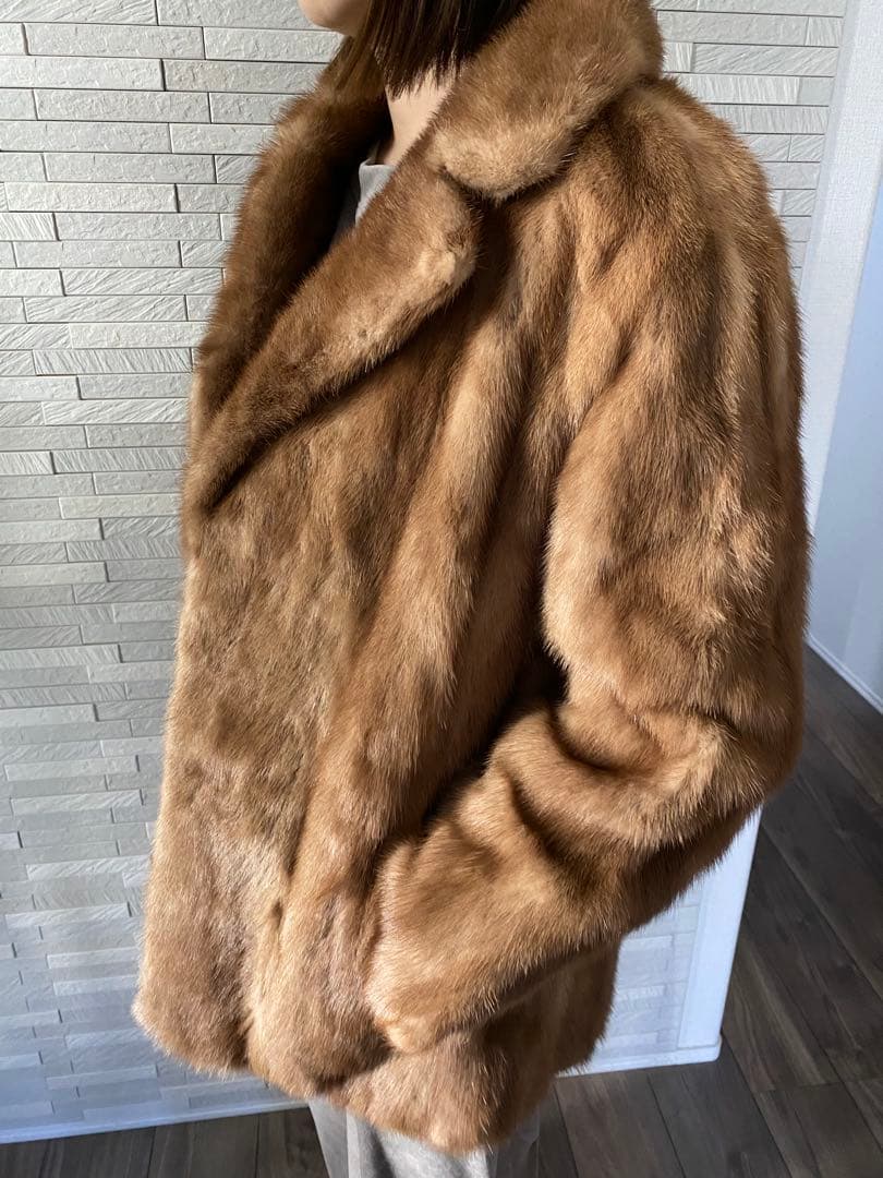 美品　リアルファーコート FOX ブラウン　毛皮　13号