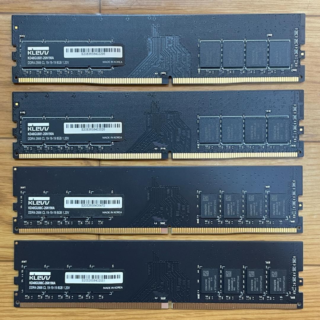 の*も様 KLEVV DDR4 2666 PC4-21300 8GBx4枚 32