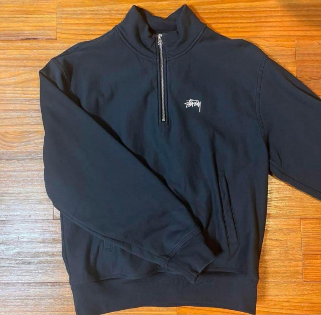 Stussy ハーフジップ スウェット 黒Mサイズ