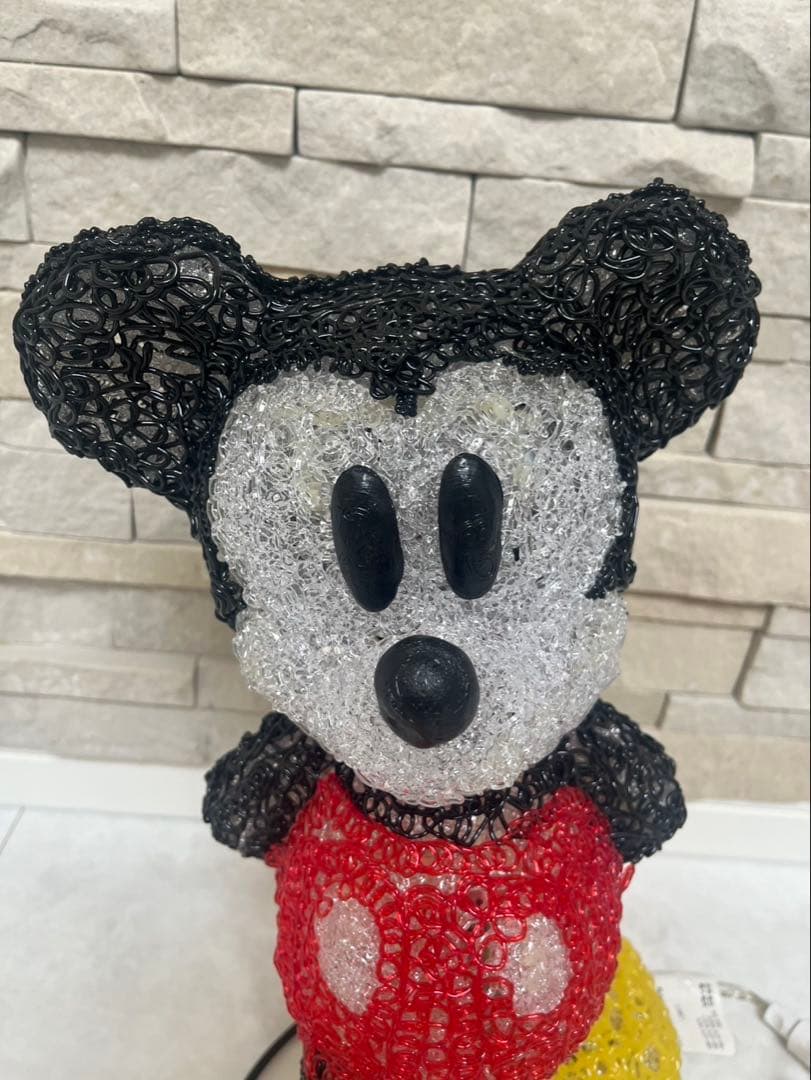 3D クリスタルモチーフ　ミッキーマウス LEDランプ 約30cm