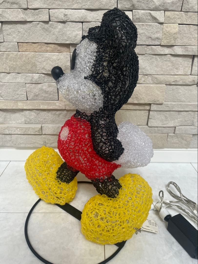 3D クリスタルモチーフ　ミッキーマウス LEDランプ 約30cm