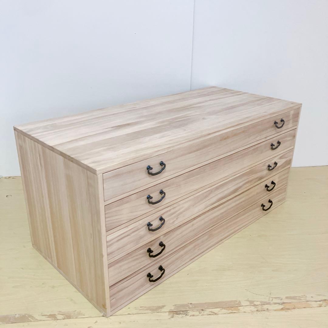 桐箪笥　桐タンス 5段　着物たんす　和装　収納　幅95×高さ43×奥行き44cm