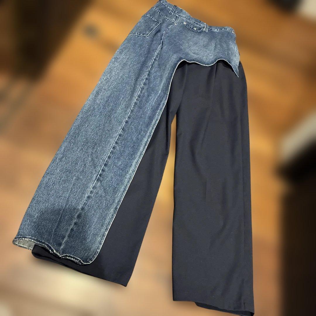 パンツ AMERI DENIM LAYERED TAPERED PANTS