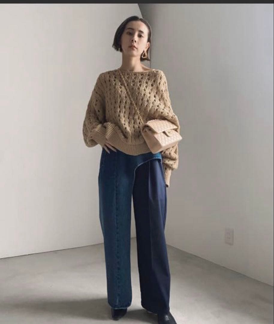 パンツ AMERI DENIM LAYERED TAPERED PANTS