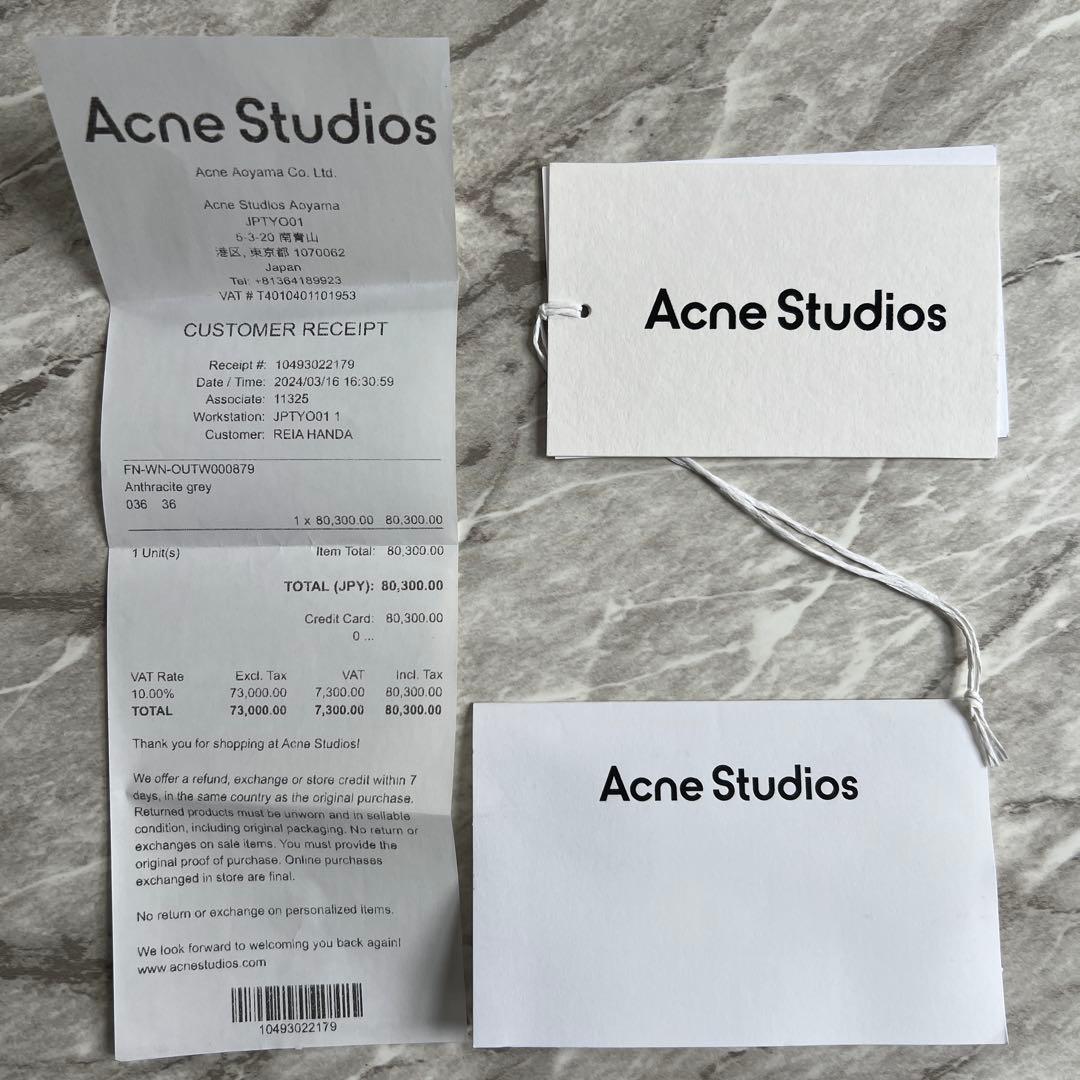 acne studios クロップドデニムジャケット ウォッシュド ブラック