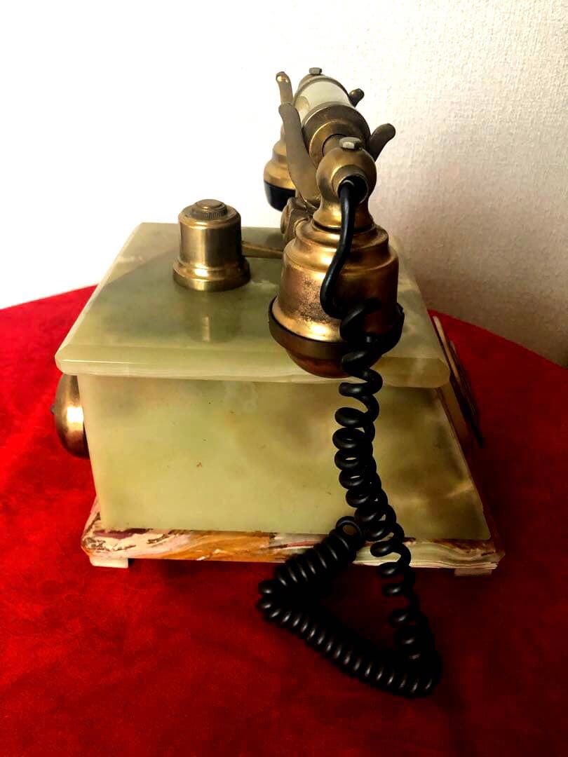 アンティーク　大理石　電話　昭和　レトロ　ダイヤル