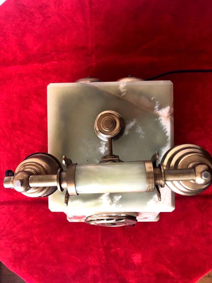 アンティーク　大理石　電話　昭和　レトロ　ダイヤル