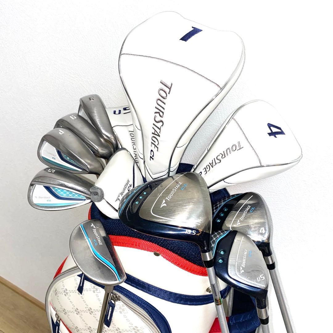 TOURSTAGE CLレディース用ゴルフクラブセットL☆初心者キャディバッグ付