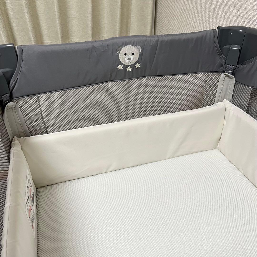 【美品】Aprica アップリカ ココネルエアーAB グレーベアー ベビーベッド