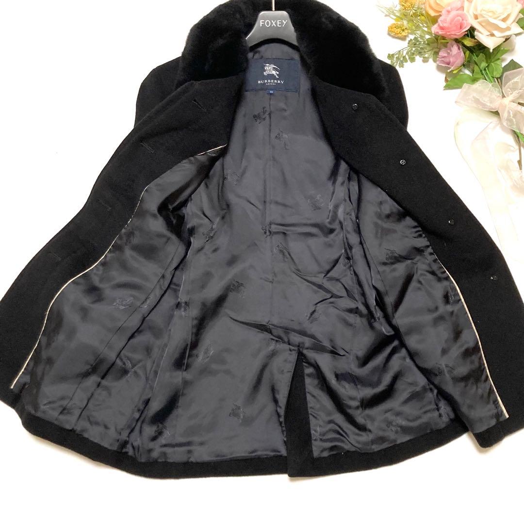 BURBERRYLONDON アンゴラ ウールコート ラビットファー ホースロゴ