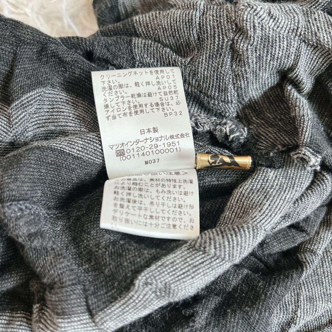 美品⁂センソユニコ⁂メフウ⁂ロングニットチュニック　凸凹生地　ストライプ　M