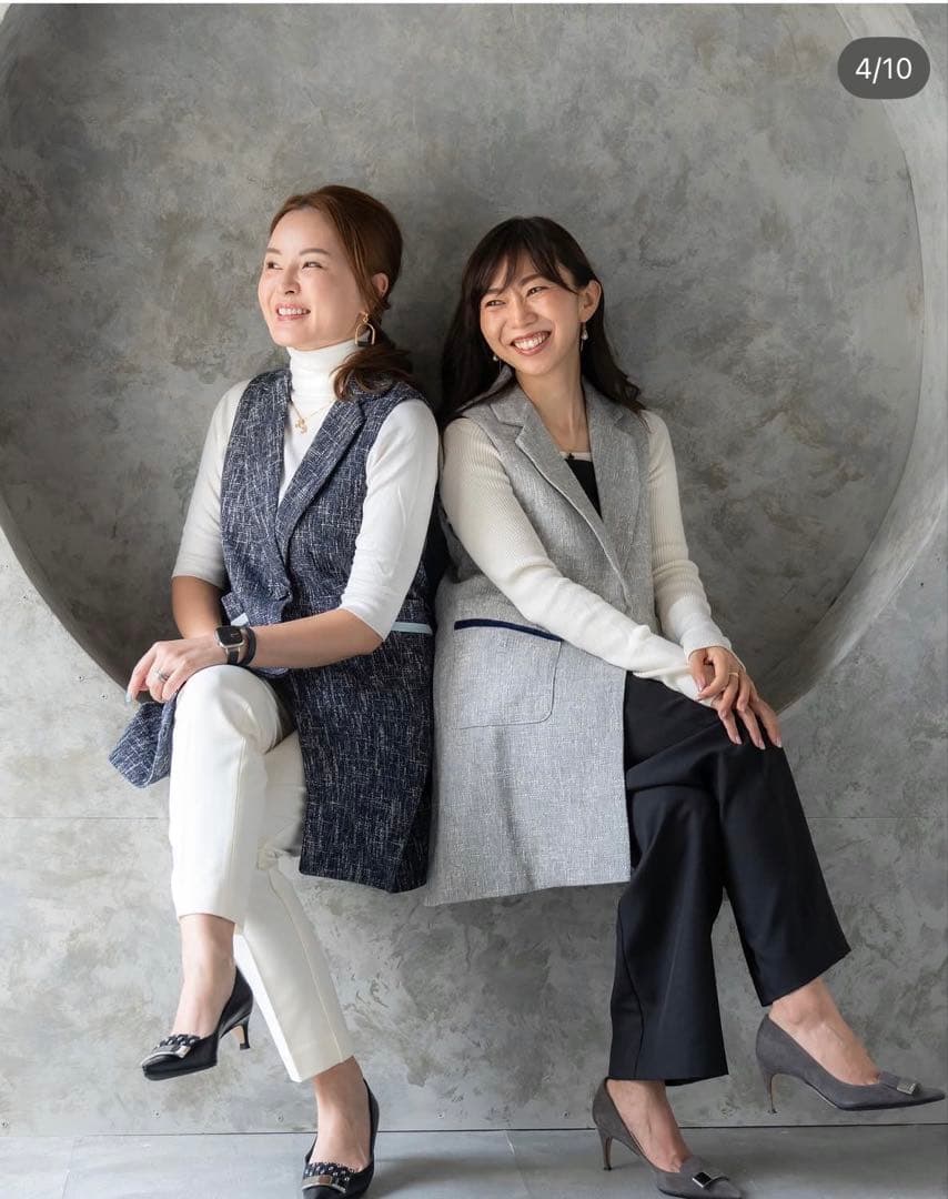 美品　sugar by yuu Tweed gilet white グレー