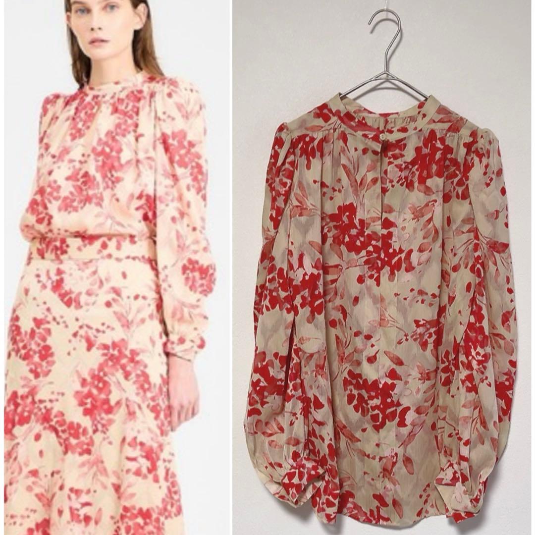 23SS エストネーション フラワープリントブラウス フリーサイズ