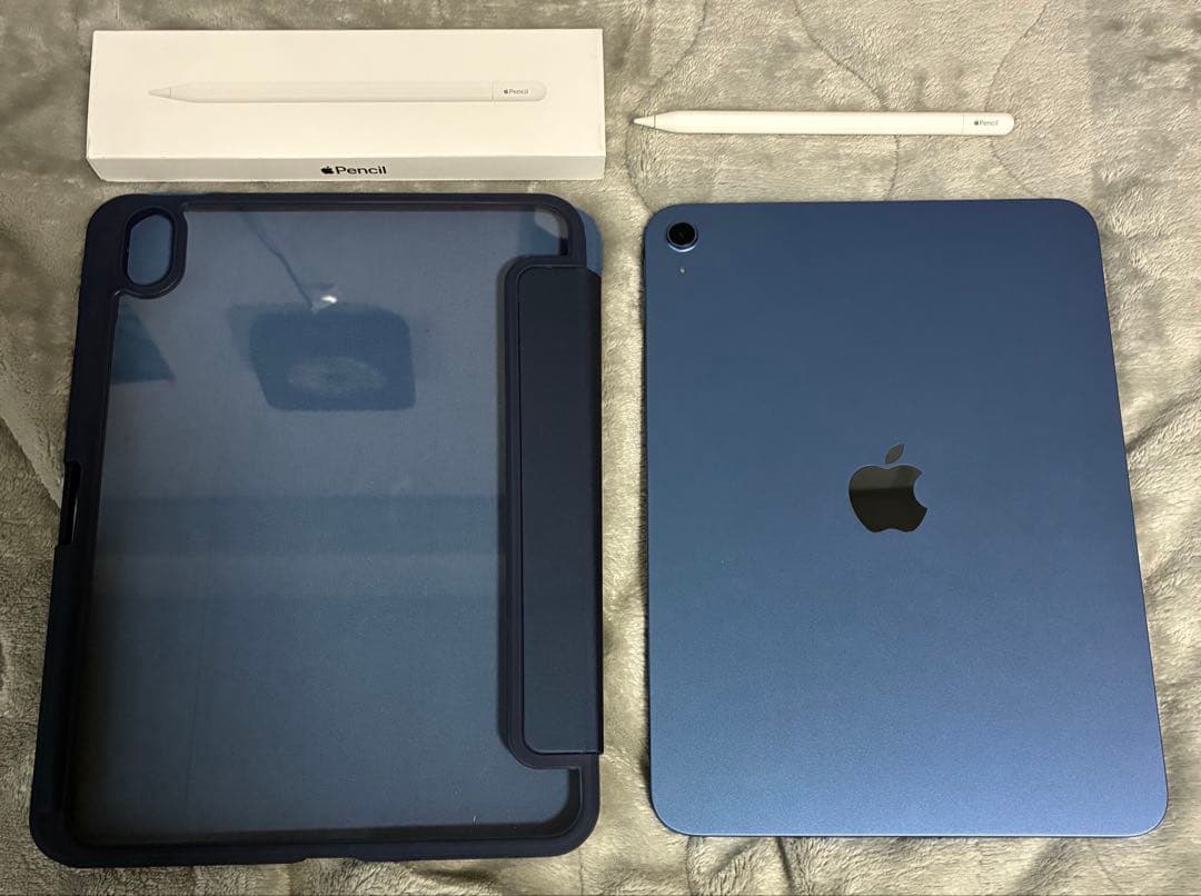 iPad A16 128GB ブルー 本体 + Apple Pencil ケース