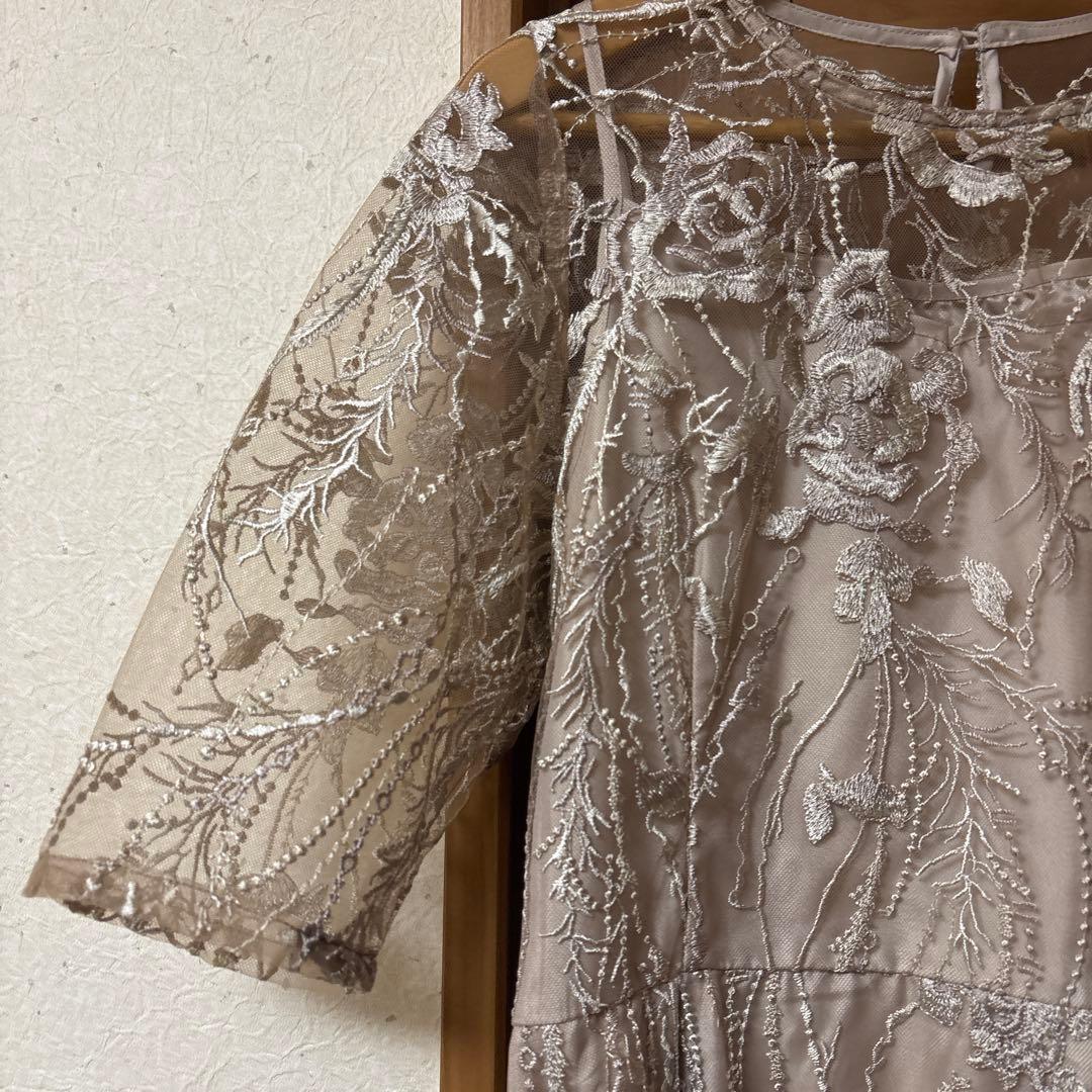 総レース バックリボン パーティードレス 同窓会 二次会 niana