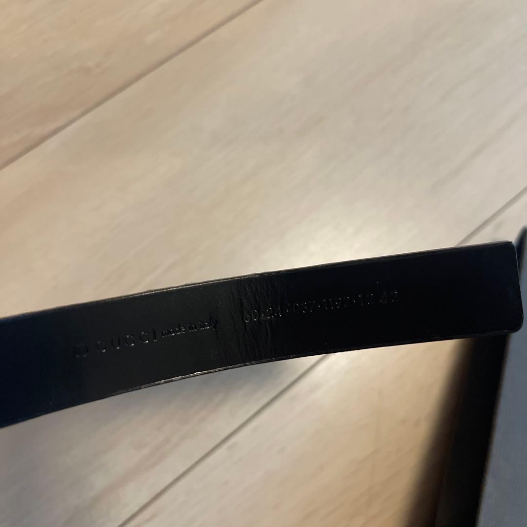 グッチ ベルト GGバックル シルバー 黒 エナメル