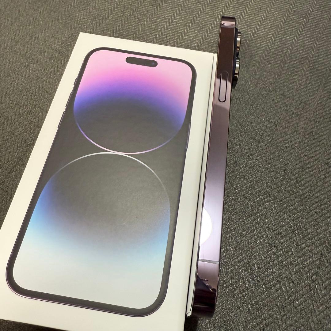 【美品、ケース付】iPhone 14 Pro パープル 128 SIMフリー