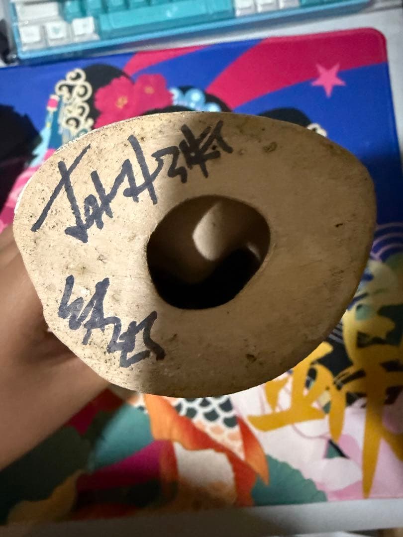 松尾雄治　陶器フィギュア　直筆サイン入り　ラグビー