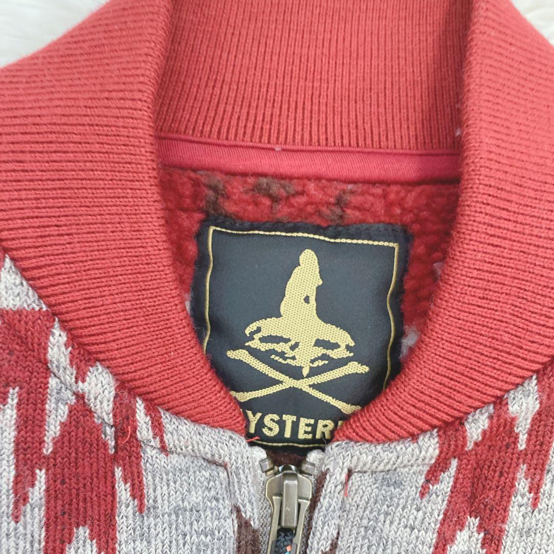 ヒステリックグラマー ネイティブ柄ブルゾン フルジップ ヒスガール 赤 男女兼用