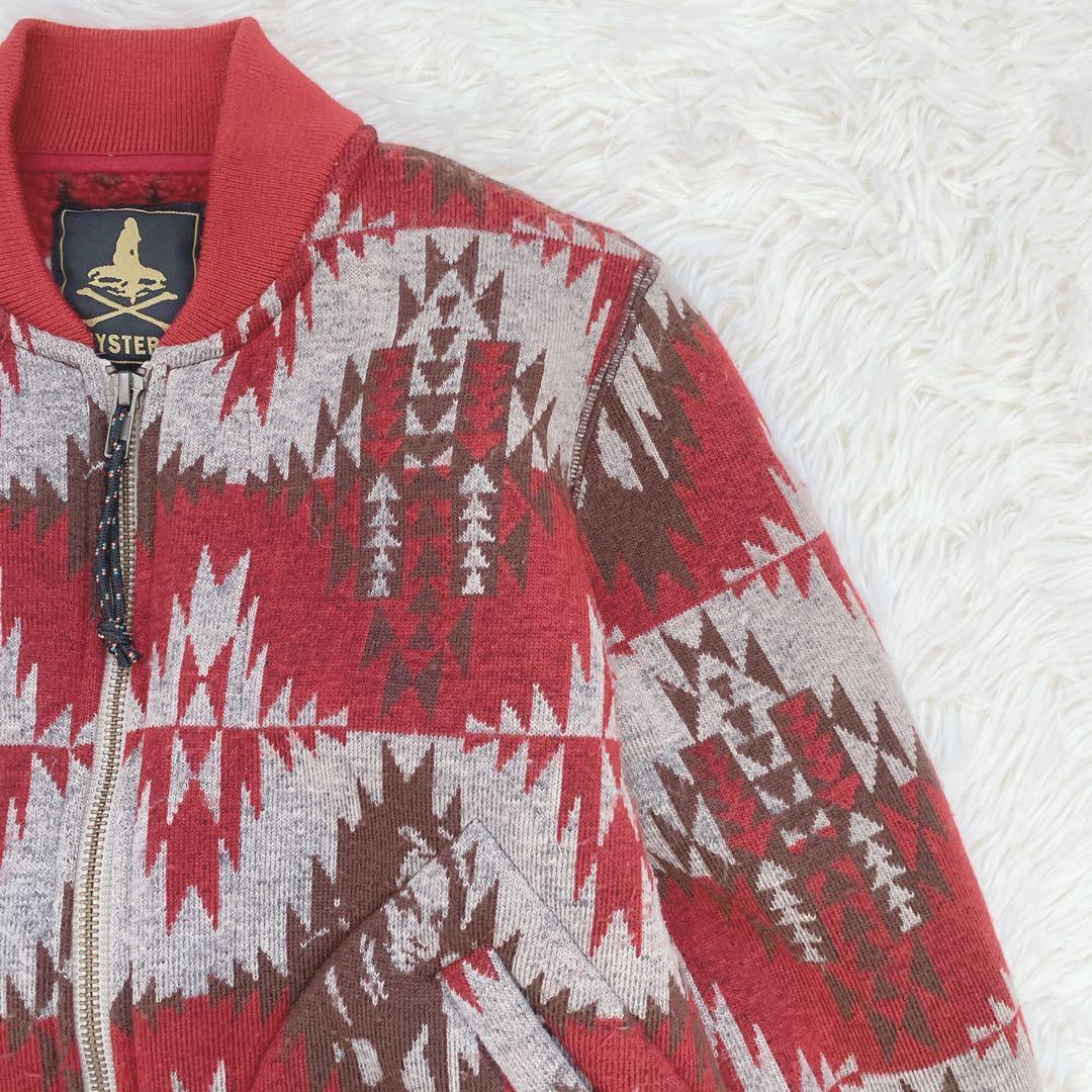 ヒステリックグラマー ネイティブ柄ブルゾン フルジップ ヒスガール 赤 男女兼用