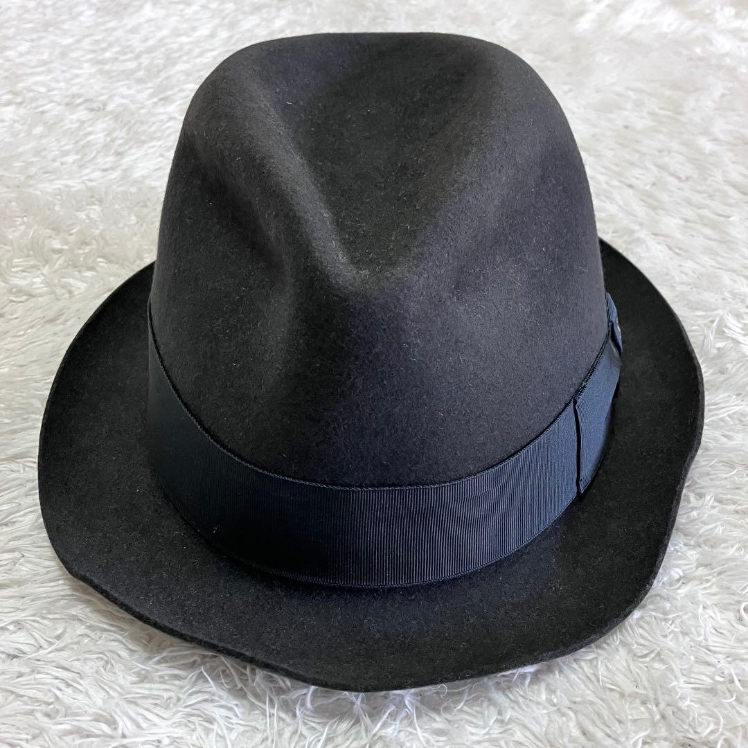 Borsalino ボルサリーノ ラビット リボン 中折れハット 帽子 イタリア