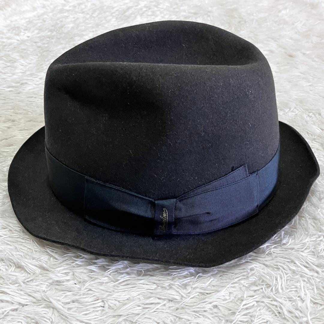 Borsalino ボルサリーノ ラビット リボン 中折れハット 帽子 イタリア