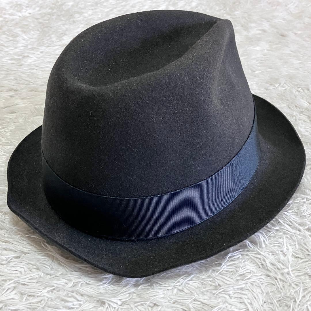 Borsalino ボルサリーノ ラビット リボン 中折れハット 帽子 イタリア