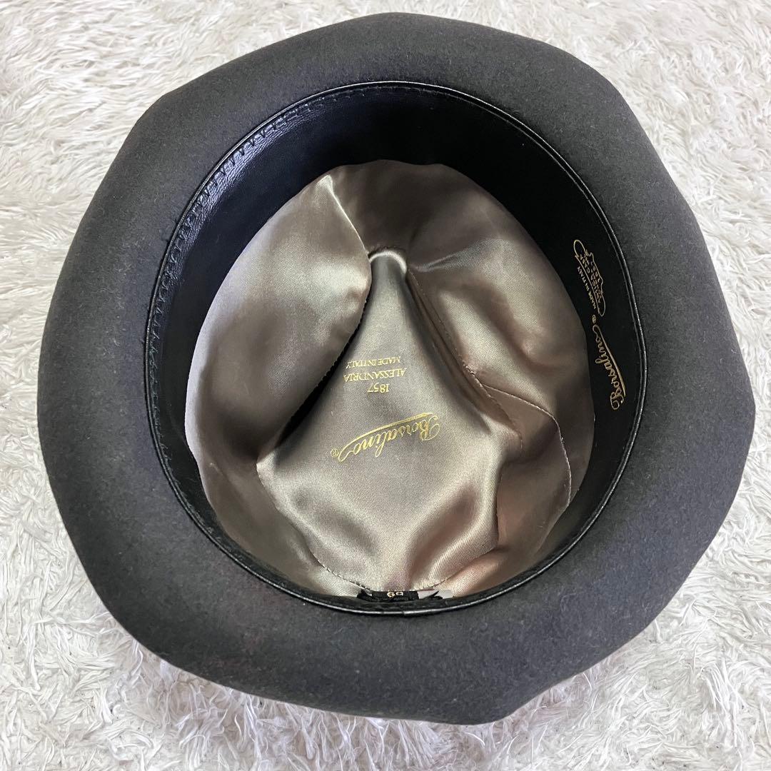 Borsalino ボルサリーノ ラビット リボン 中折れハット 帽子 イタリア