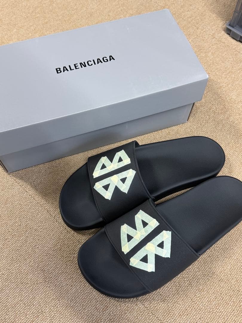 BALENCIAGA ブラック ロゴ サンダル イタリア正規品 新品未使用 42