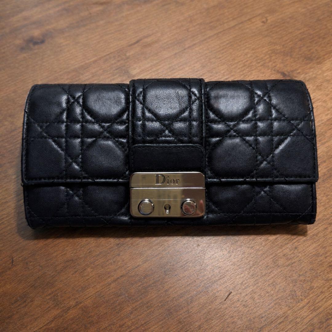 Christian Dior ディオール キルティング 長財布 ブラック