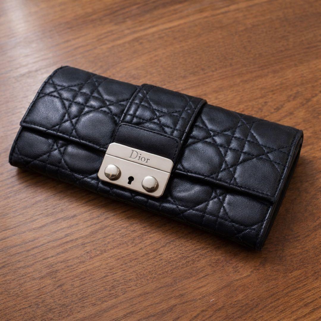 Christian Dior ディオール キルティング 長財布 ブラック