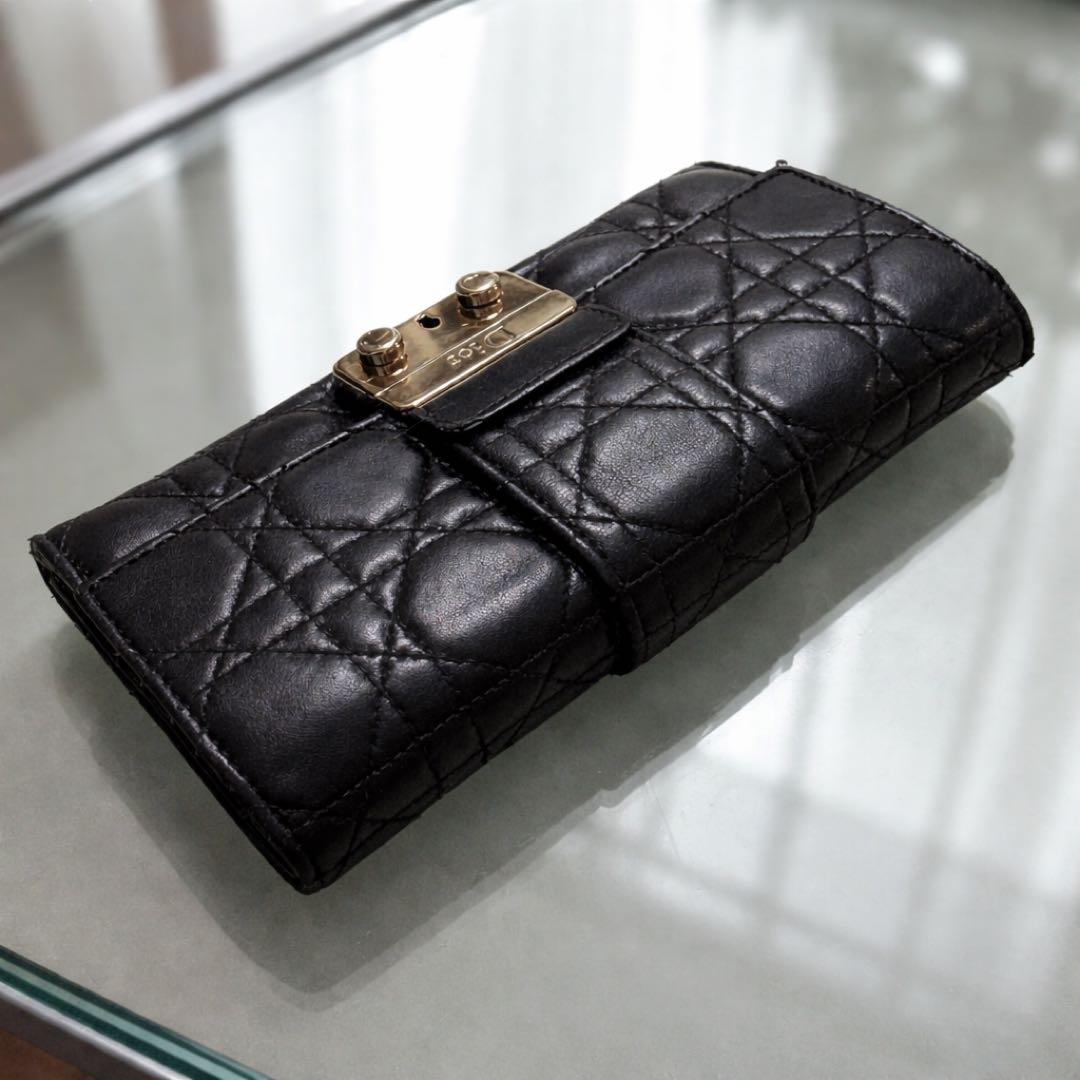 Christian Dior ディオール キルティング 長財布 ブラック