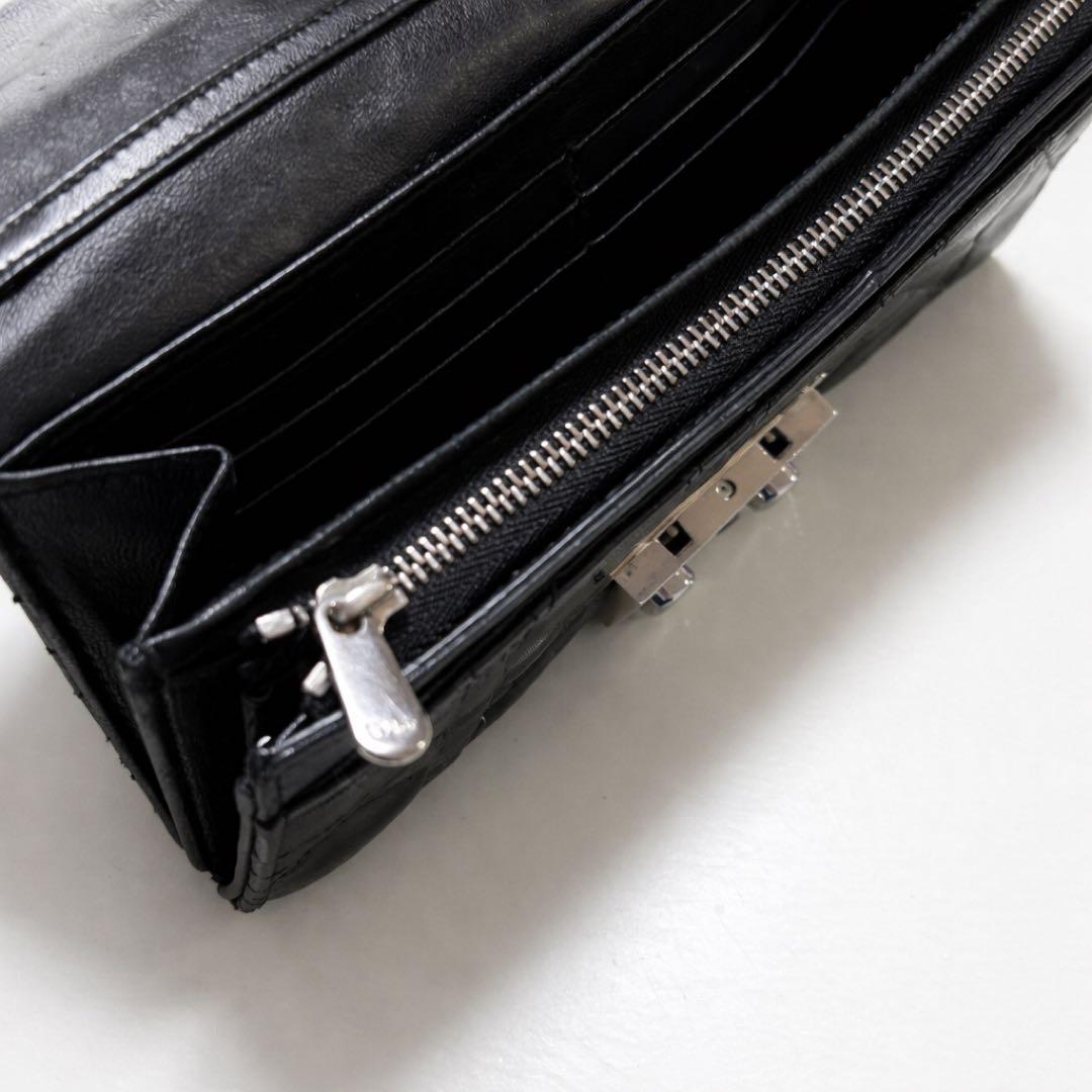 Christian Dior ディオール キルティング 長財布 ブラック