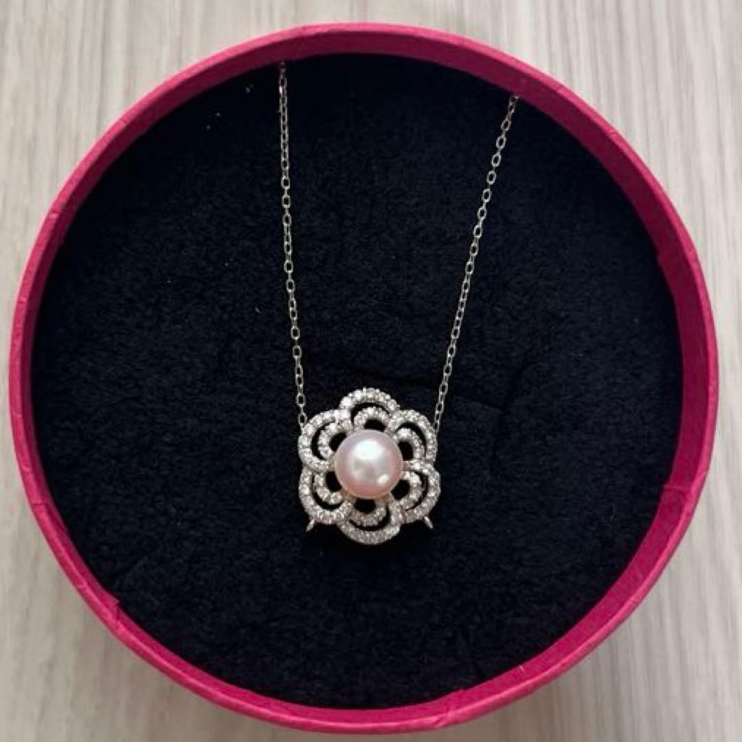 GEM QUEEN デイジーネックレス パール　ダイヤモンド