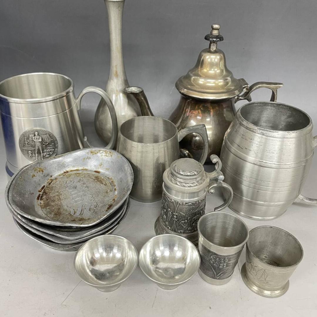 金属製品 まとめて 14点 シルバーカラー 錫製 銀製 ステンレス 銀メッキ