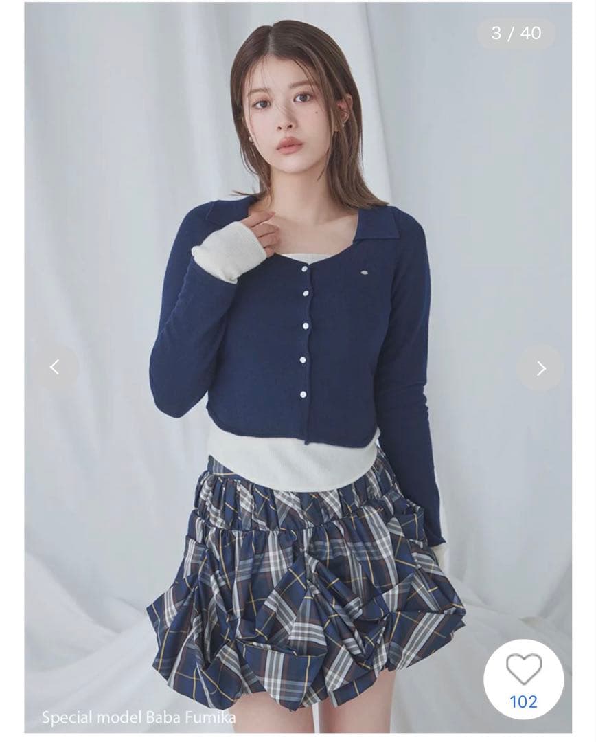 SNIDEL ペタルバルーンスカショーパン CHECK