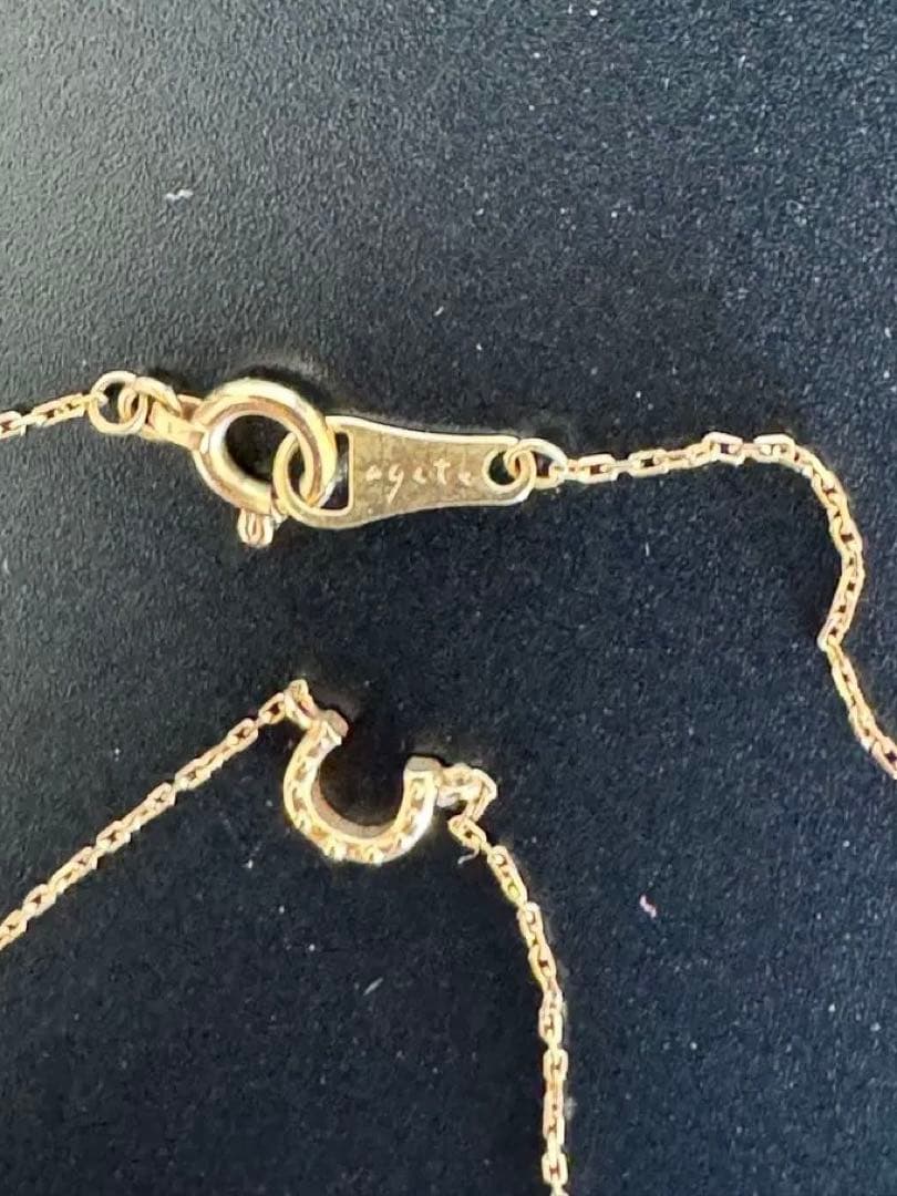 即日　アガット agete ホースシュー ネックレス　k10 ゴールドネックレス