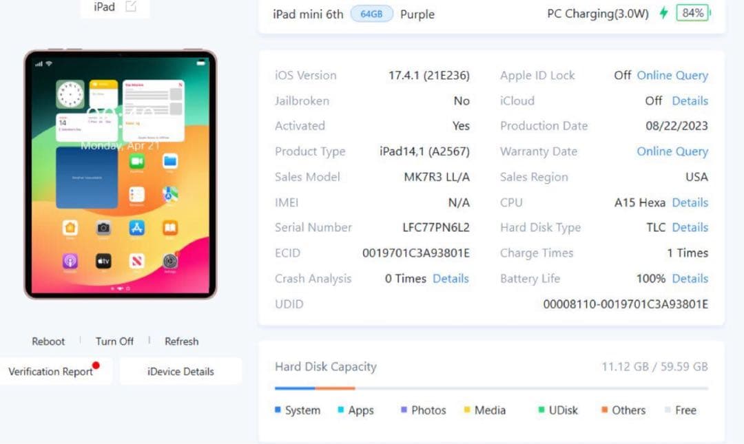 iPad mini 6 64GB パープルmoft apple pencil付き