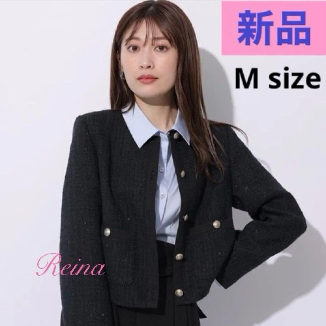 新品✨ツイードジャケット アプワイザーリッシェ ネイビー Mサイズ 佳子さま着用