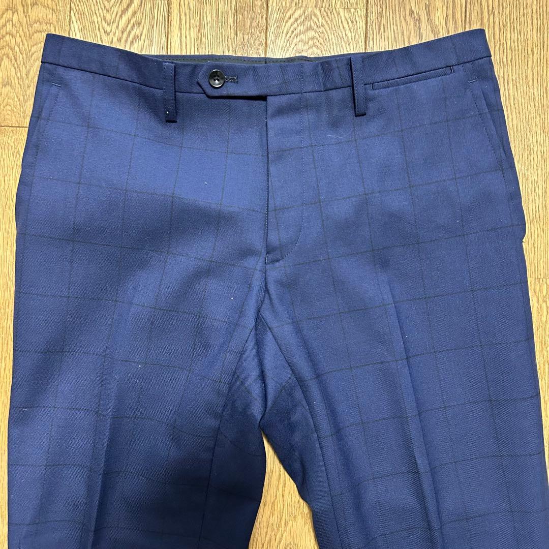 SUIT SELECT スリーピーススーツ (A4) 紺色 ウィンドウペーン柄