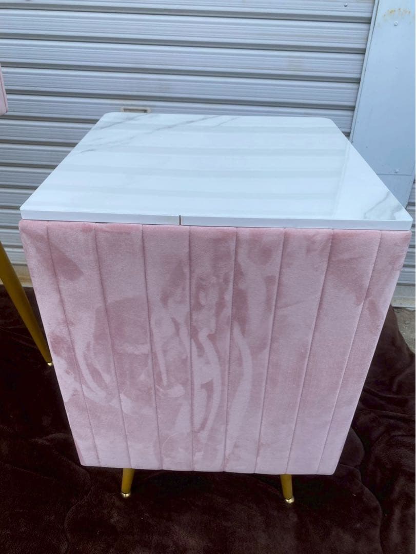 【雨宮】大理石風 ドレッサーセット 鏡付き※椅子はつきません。