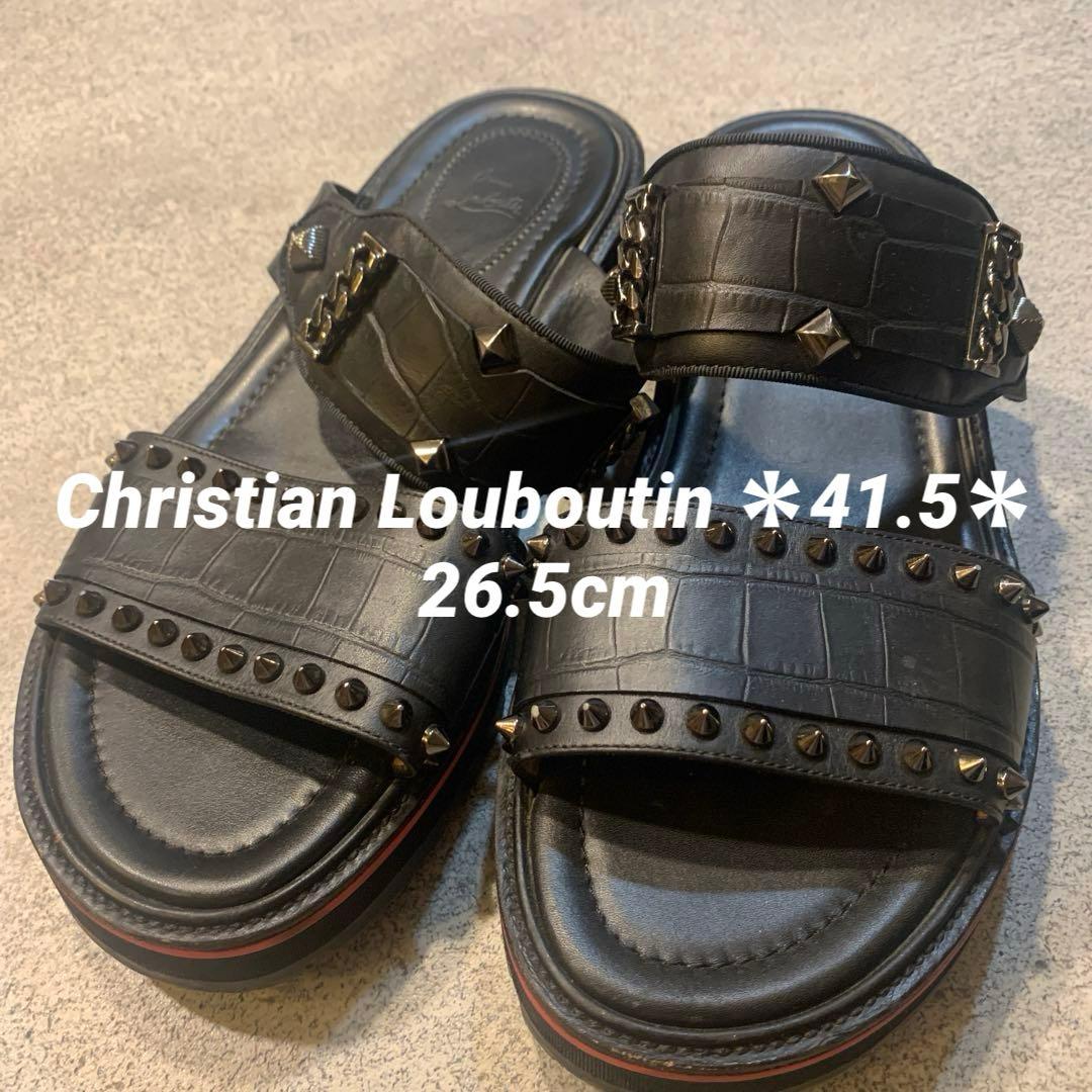 Christian Louboutinスタッズ＊ブラックレザーサンダル＊26.5