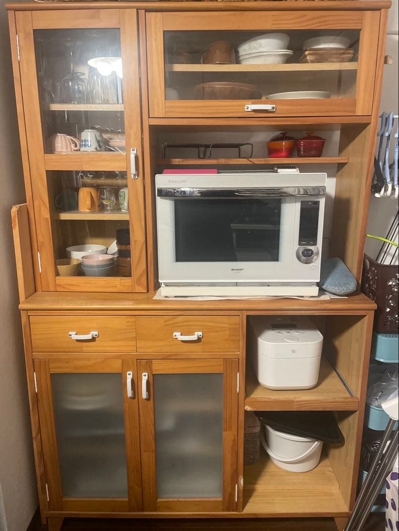 ももナチュラル食器棚　キッチンボード